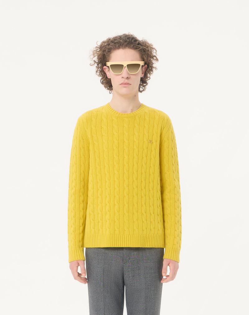 Valentino kasjmier kabeltrui met V-logo