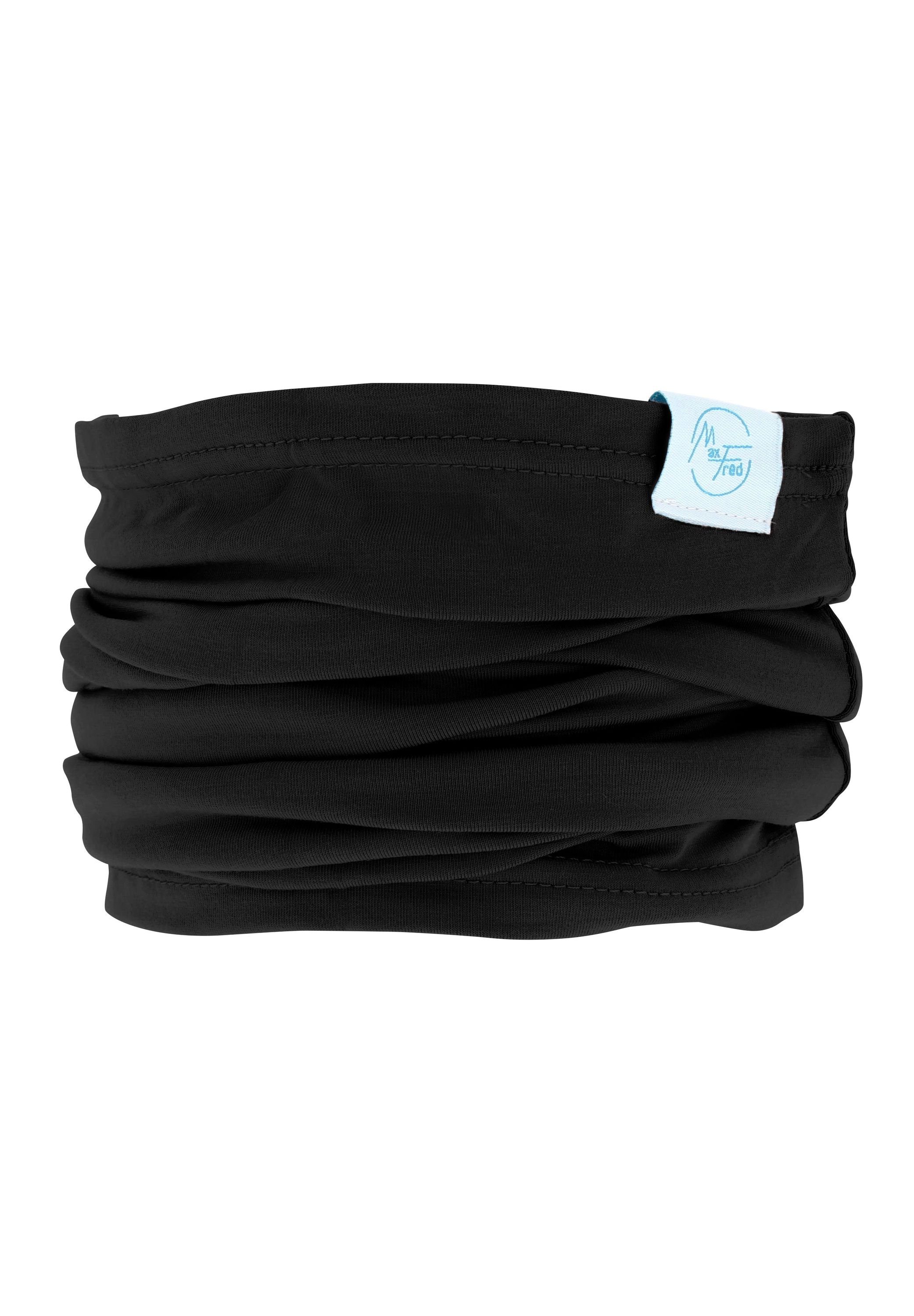 Maxfred Multifunktionstuch Bamboo schwarz Multifunktionstuch, Elastisch, Nachhaltig, geringe Geruchsaufnahme, Ultraweich