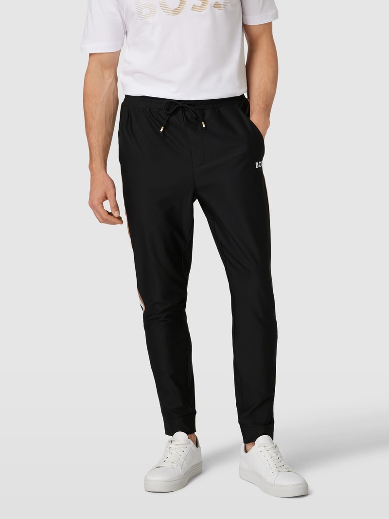 Sweatpants mit elastischem Bund Modell 'Hicon' in schwarz