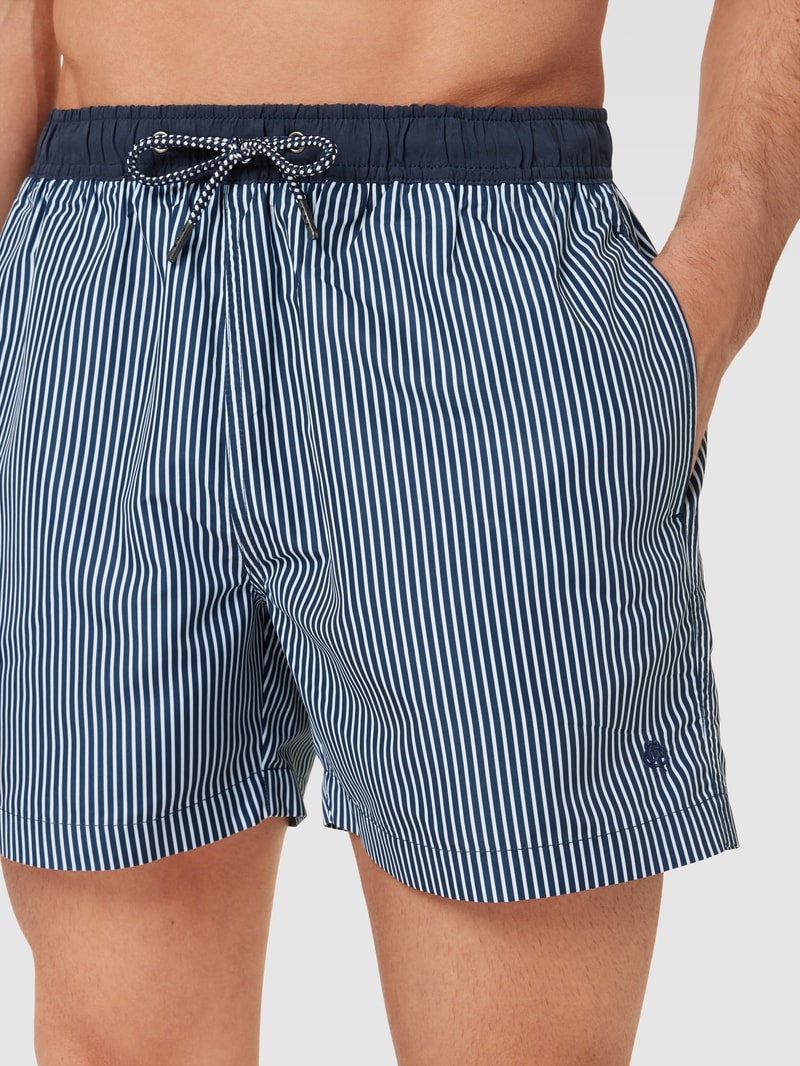 Badehose mit Streifenmuster in marineblau