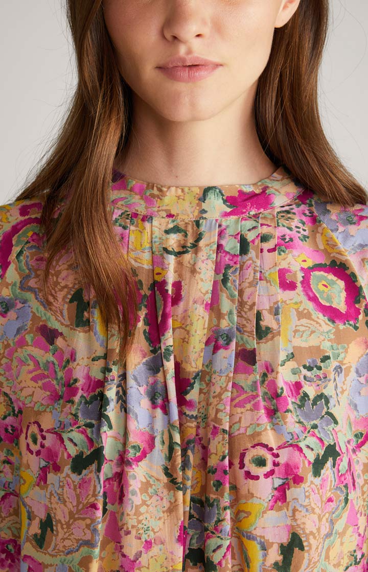 Bluse in Beige/Pink gemustert
