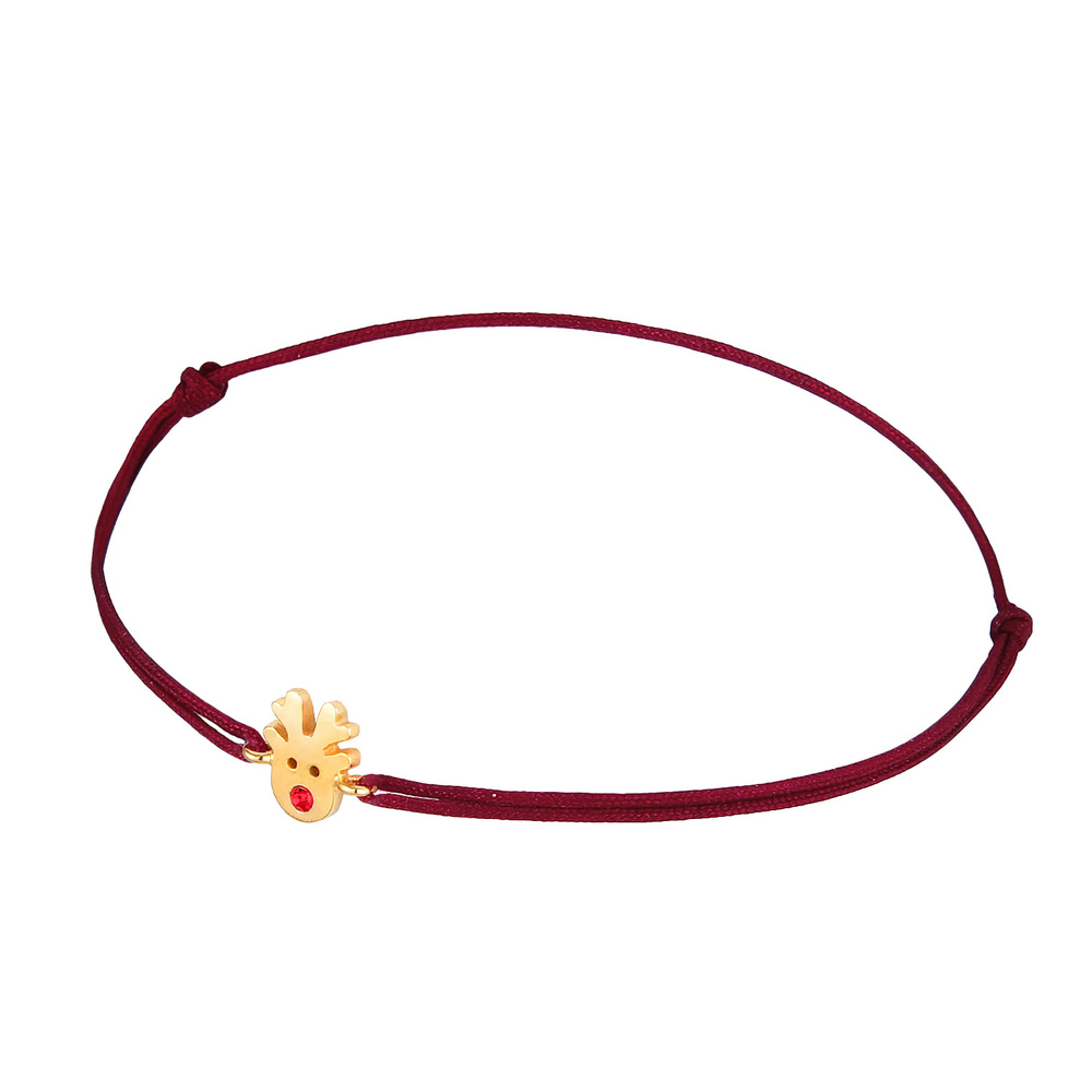 Elli Elli Bracelet Femmes pendentif renne de Noël avec du nylon rouge en argent sterli Bracelet