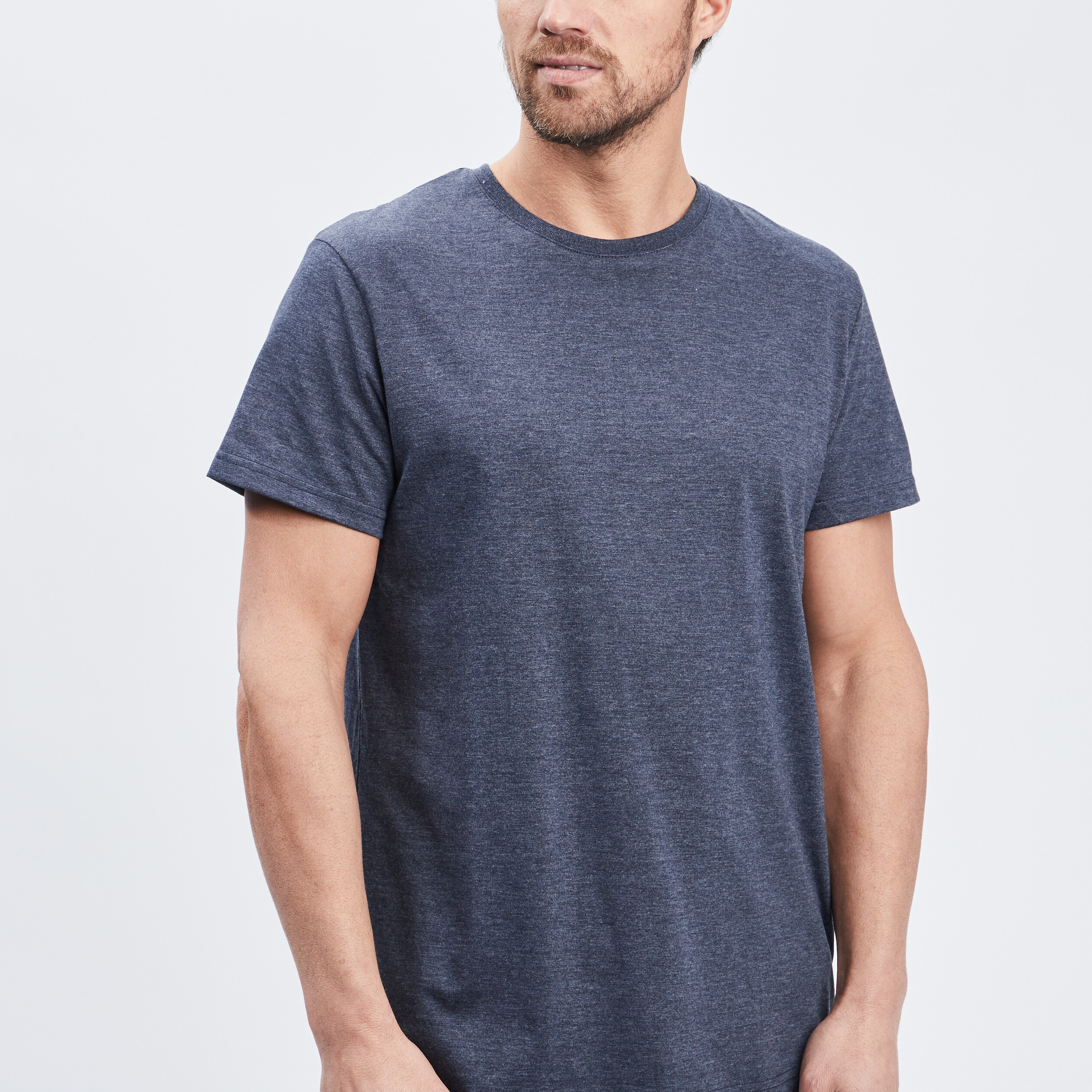 T-shirt droit manches courtes bleu homme | La Halle