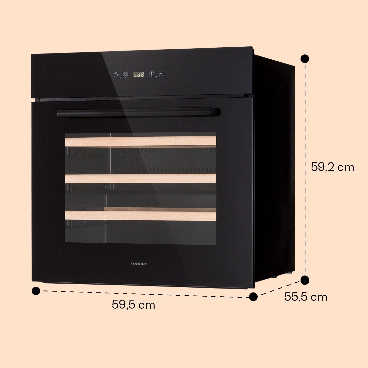 Klarstein Weinkühlschrank Vinsider 30 Built-In Uno, für 30 Standardflaschen á 0,75l,Wein Flaschenkühlschrank Weintemperierschrank Weinschrank Kühlschrank