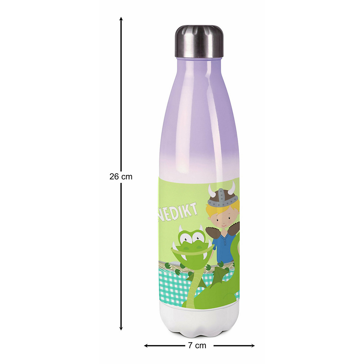 Edelstahl Kinder Thermoflasche / Trinkflasche bunt Wikinger Spülmaschinenfest, Auslaufsicher, Bruchfest, Doppelwandig, Für Heißgetränke geeignet, Mit Deckel, Isoliert