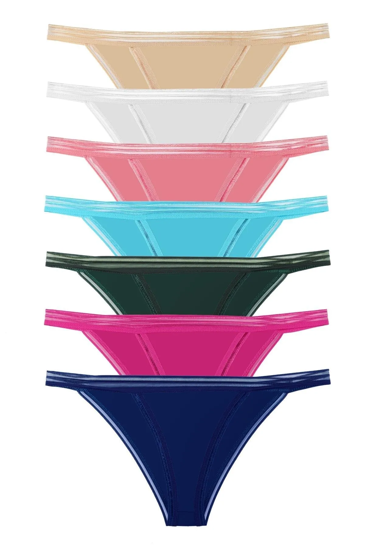 Sensu  Transparente elastische Bikini-Modell-Höschen für Damen, 7er-Pack, Set Kts3068