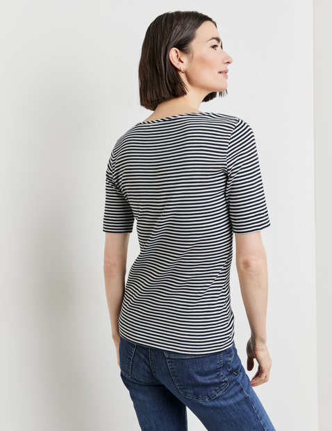 Geringeltes T-Shirt aus Baumwolle