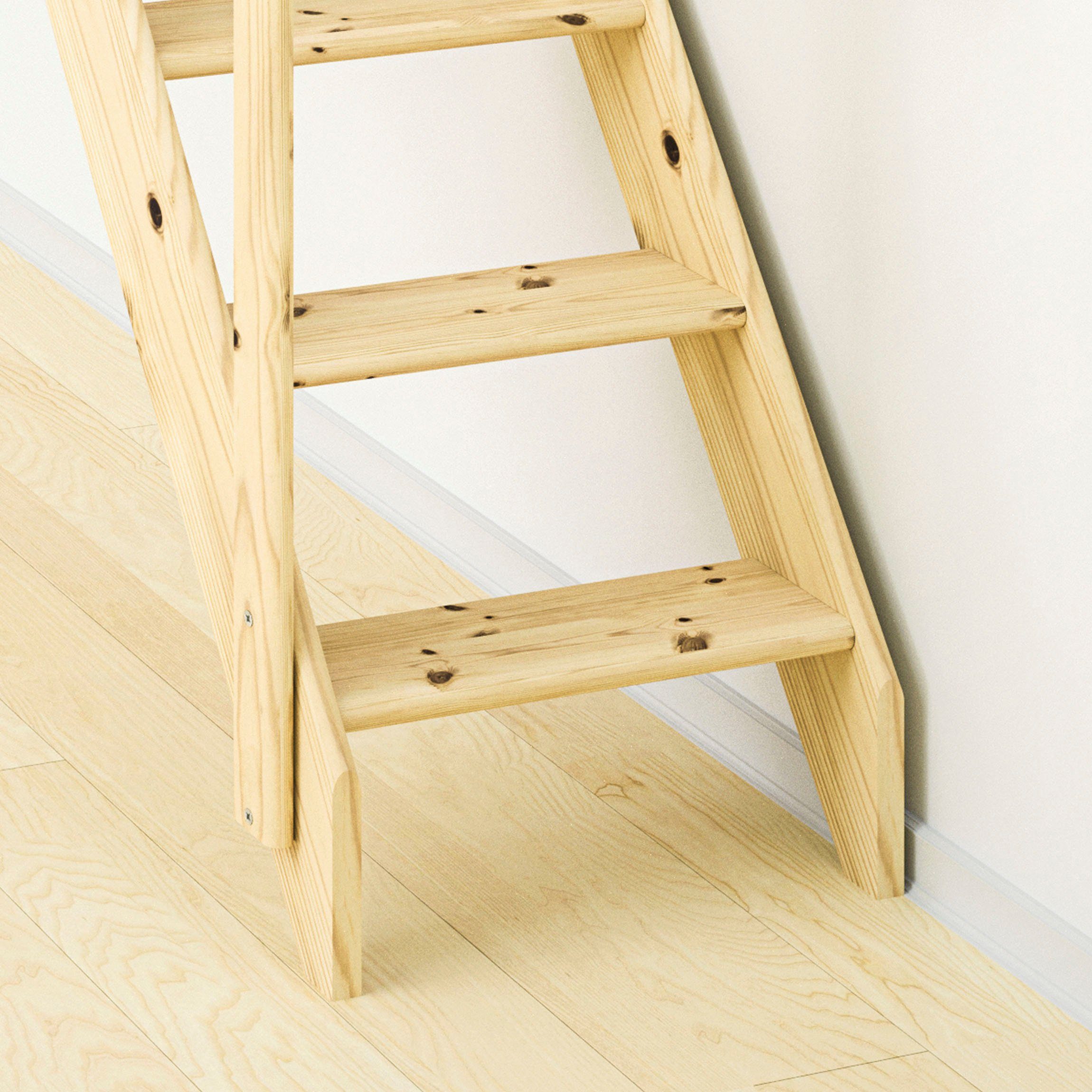 Dolle Raumspartreppe Kiel, für Geschosshöhen bis 283,5 cm, Stufen offen, Buche/Fichte