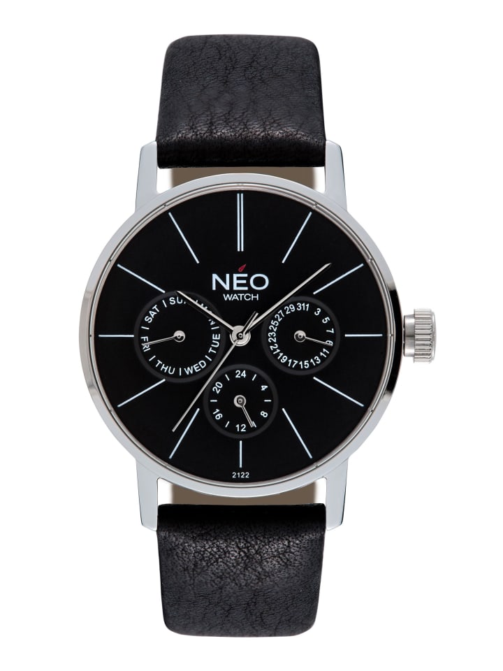 NEO Watch NEO Watch Armbanduhr aus Edelstahl in Schwarz/Silber günstig kaufen onesize