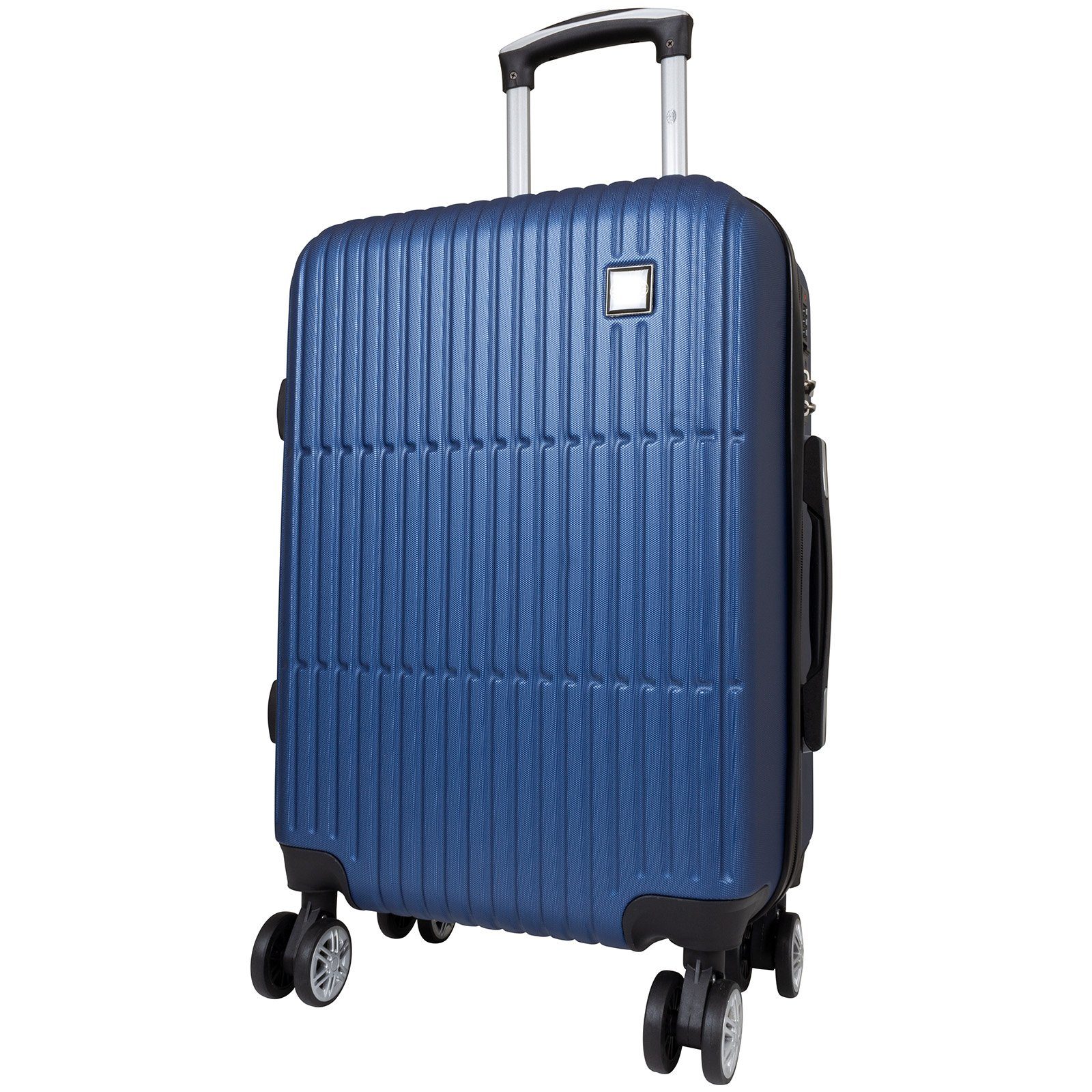 Trendyshop365 Hartschalen-Trolley Madrid, 4 Farben, 3 Größen, 4 Rollen, Zwillingsrollen, Zahlenschloss, robuster Reisekoffer