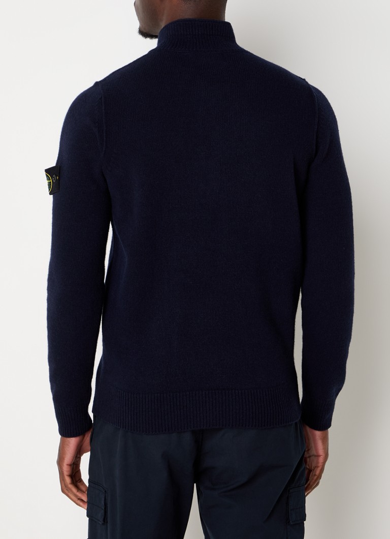 Πουλόβερ Stone Island 81155 από λεπτό πλεκτό μαλλί με λογότυπο