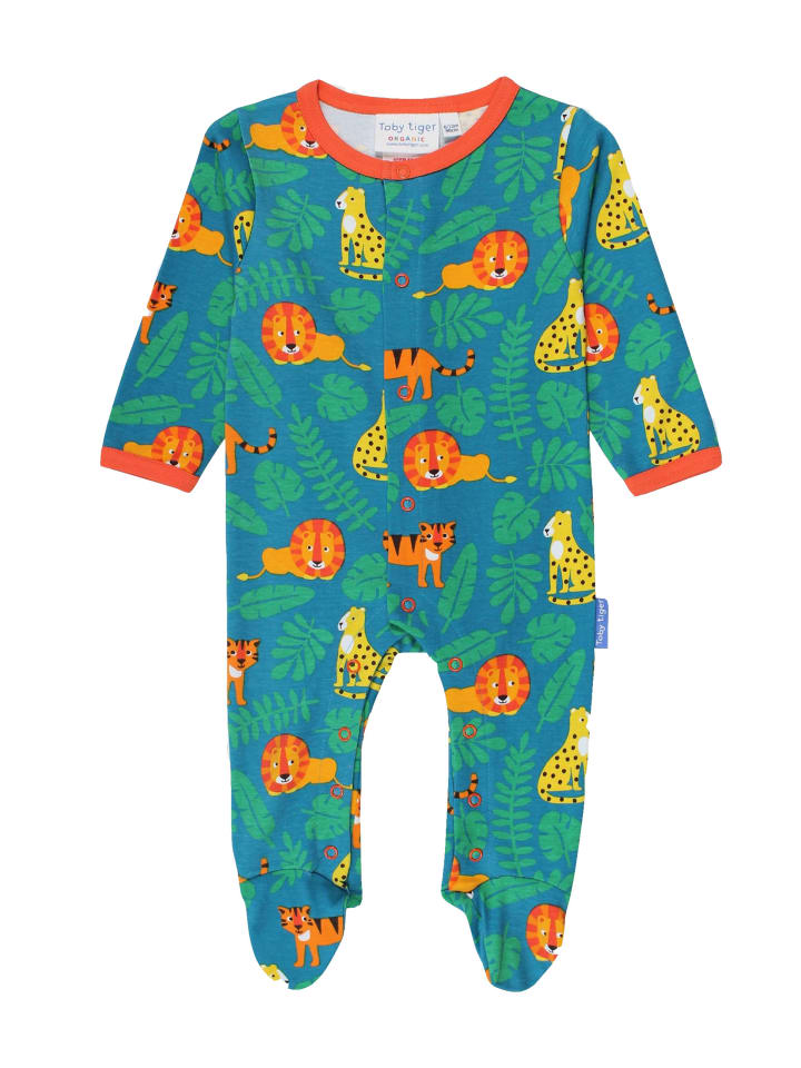 Toby Tiger Baby Schlafanzug mit Löwen Print in grün günstig kaufen