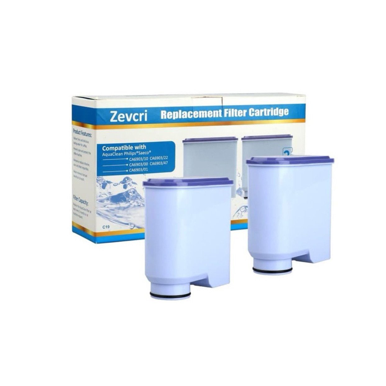 Super Solu Wasserfilter Kaffeefilter für Philips Saeco Kaffeemaschine, Zubehör für EP2124/62 EP2124/72 EP2124/92 EP3146/72 EP3146/82 EP3146/92, Philips Kaffeevollautomaten (CA6903/10)