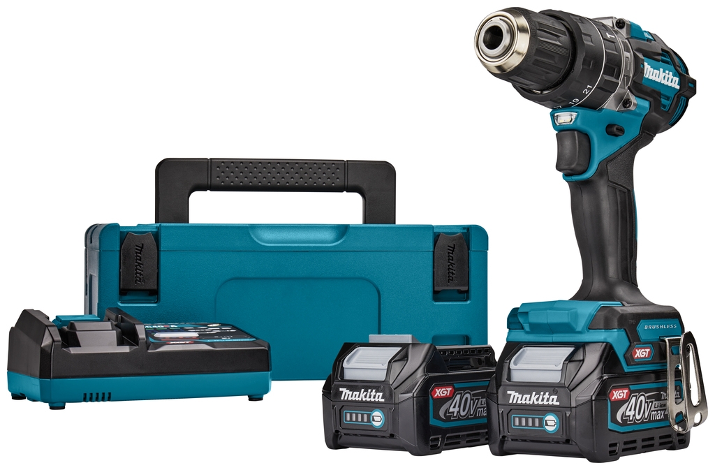 Makita HP002GD201 Mașină de găurit cu percuție cu acumulator 40V max 2.5Ah Li-Ion în Mbox