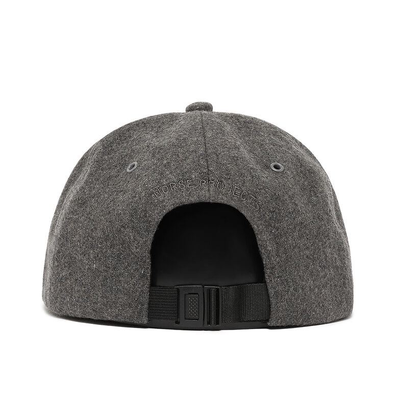 Norse Projects Wool Sports Cap charcoal melange
