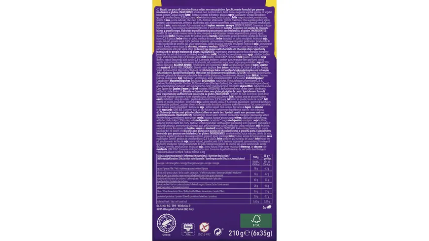 Schär Soft Cookie White Chocolate 210 g