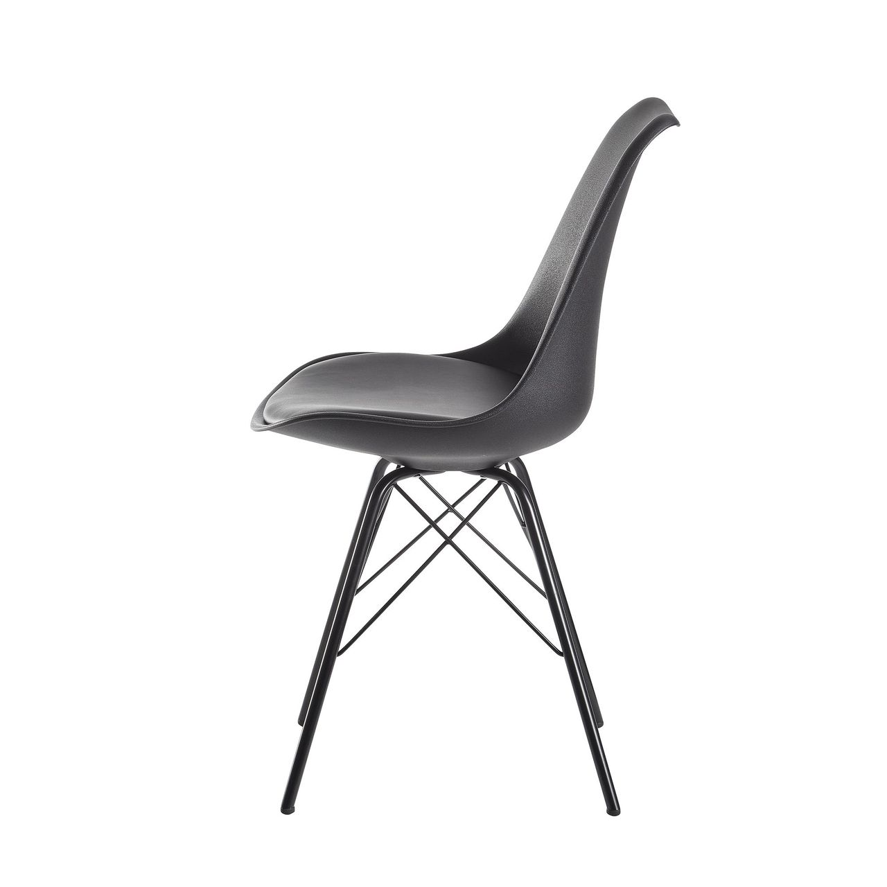 Wohnling 2er Set Esszimmerstuhl 86 x 58 x 48 cm Schwarz