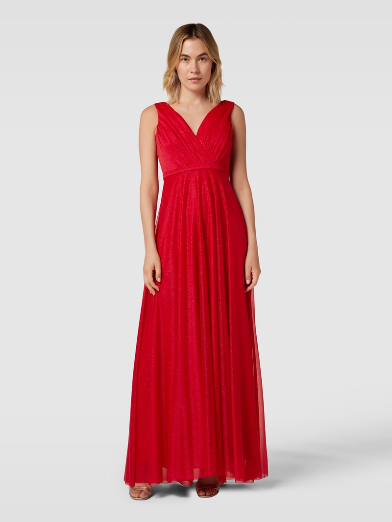 Abendkleid in Wickel-Optik in rot