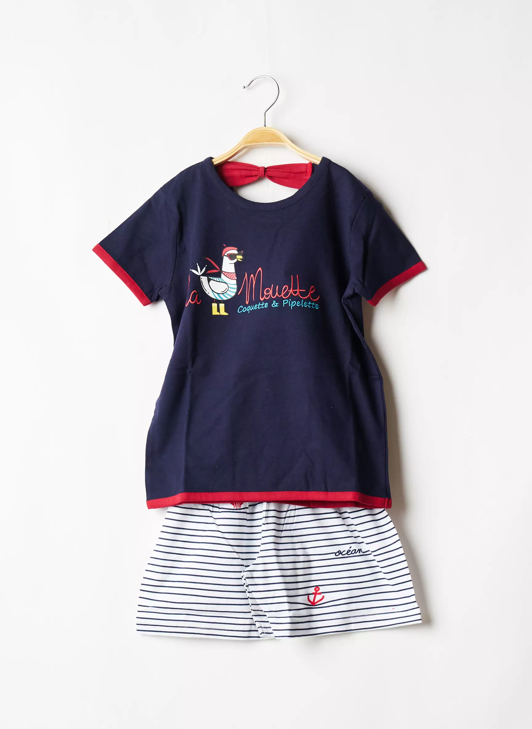 Rose Pomme Pyjashorts Enfant couleur bleu