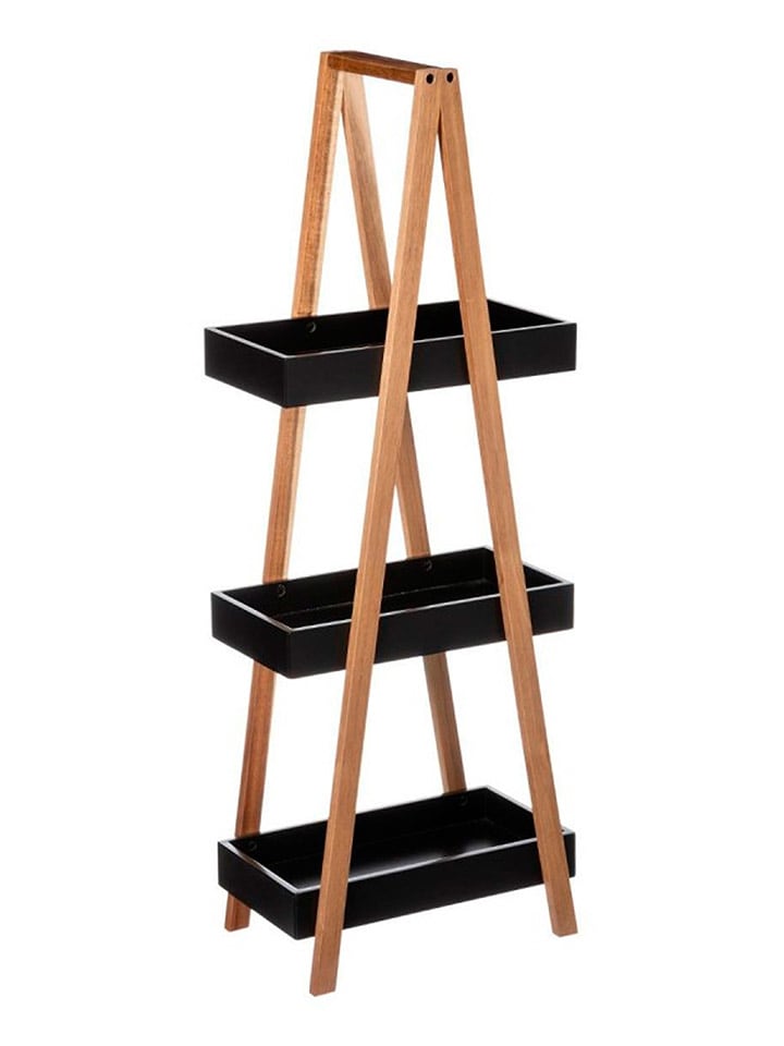 Joybos Badezimmerregal in Hellbraun/ Schwarz - (B)30 x (H)82 x (T)18 cm günstig kaufen onesize