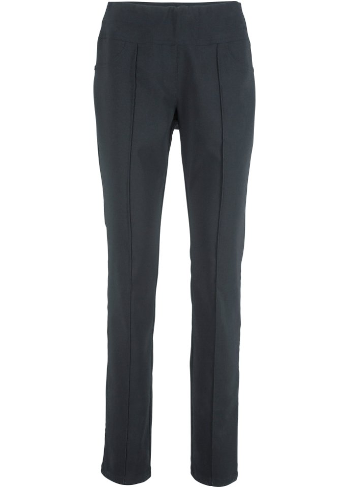 High-Waist-Bengalin-Stretch-Hose mit Bequembund, Straight