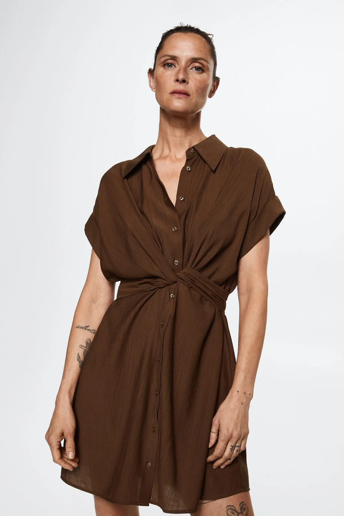 MANGO  Braunes Damenkleid 37710456