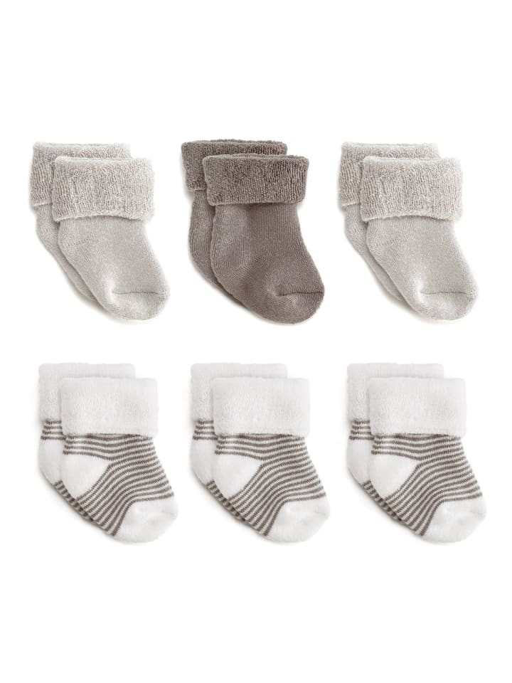 LaLoona Erstlingssocken 6er Pack Baby Söckchen mit Umschlag in beige günstig kaufen onesize