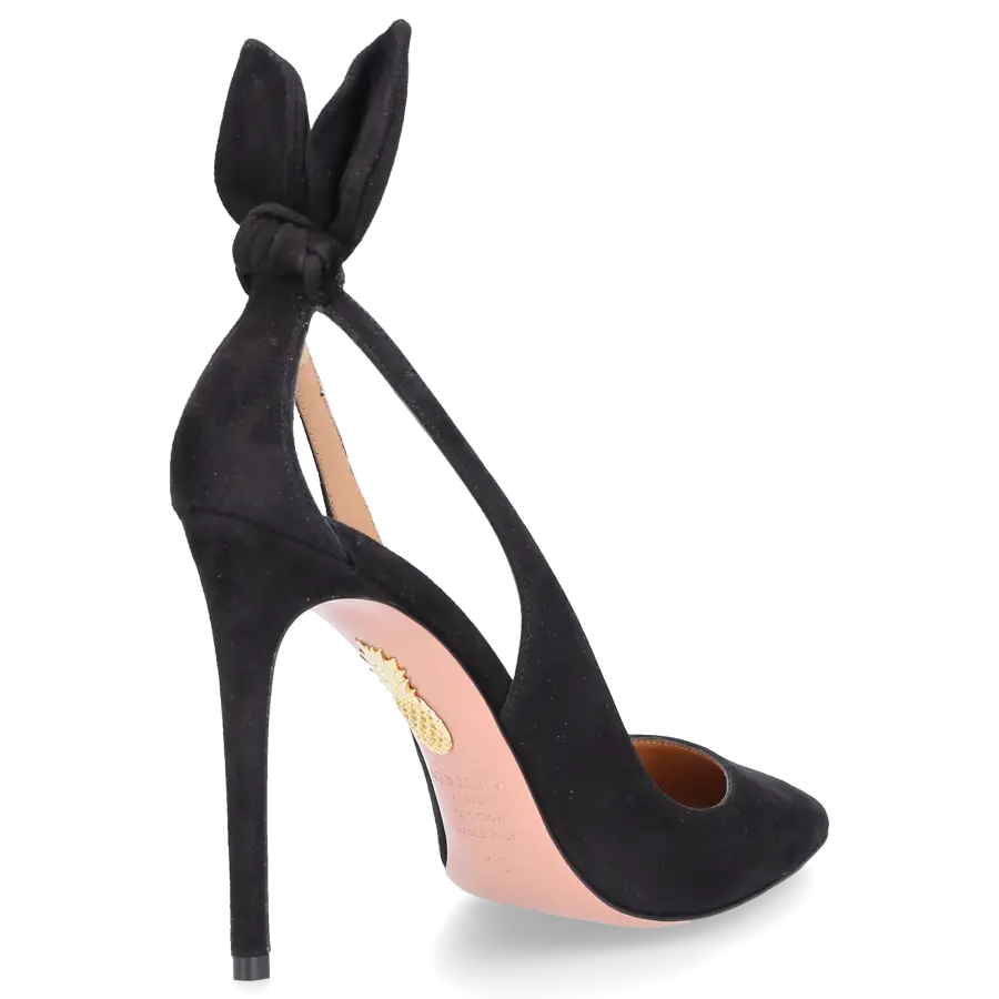 Aquazzura - Pumps BOW TIE 105 Veloursleder - schwarz