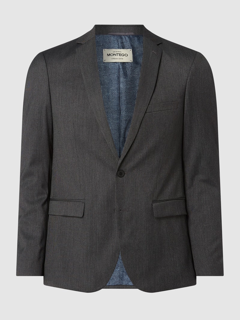 Super Slim Fit 2-Knopf-Sakko mit Stretch-Anteil in anthrazit