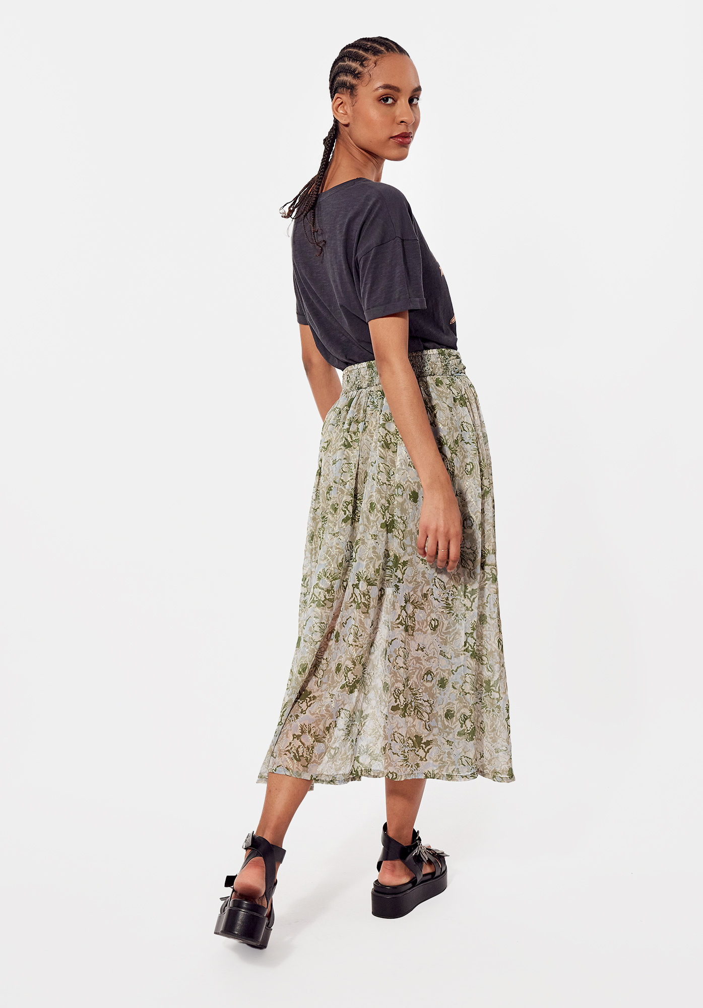BISHO  Jupe longue fleurie Femme