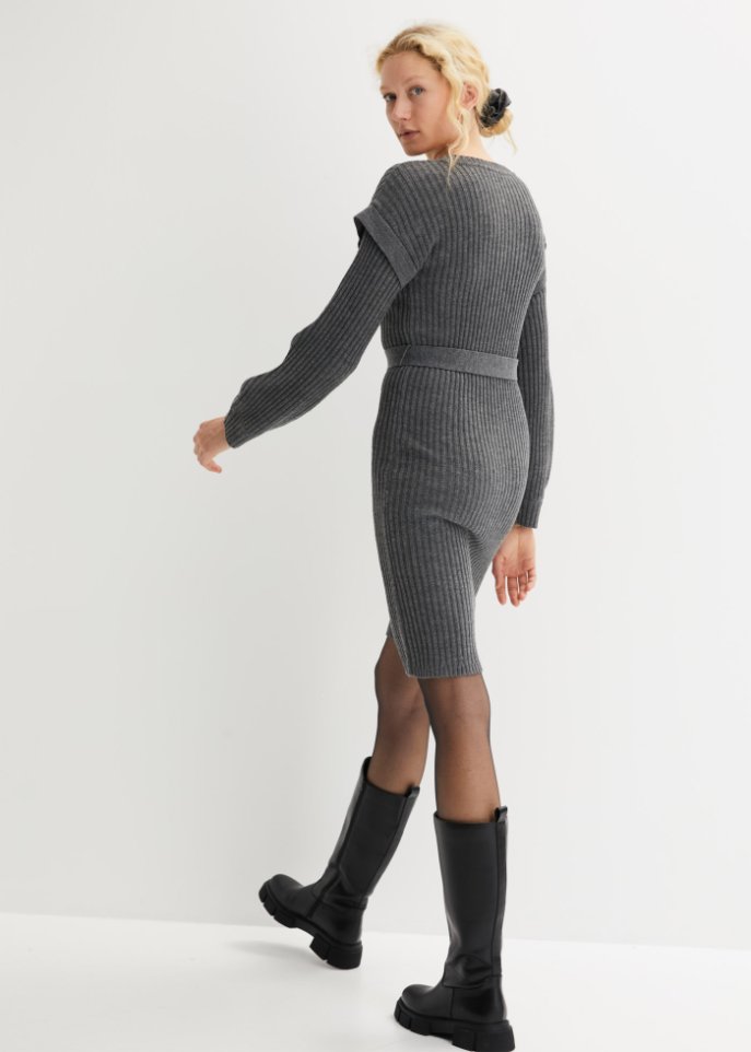 Strickkleid mit Bindeband
