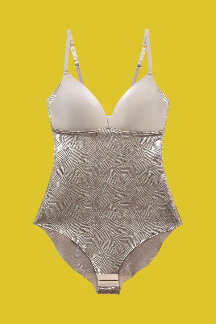 Body mit wattierten Cups und grafischer Spitze