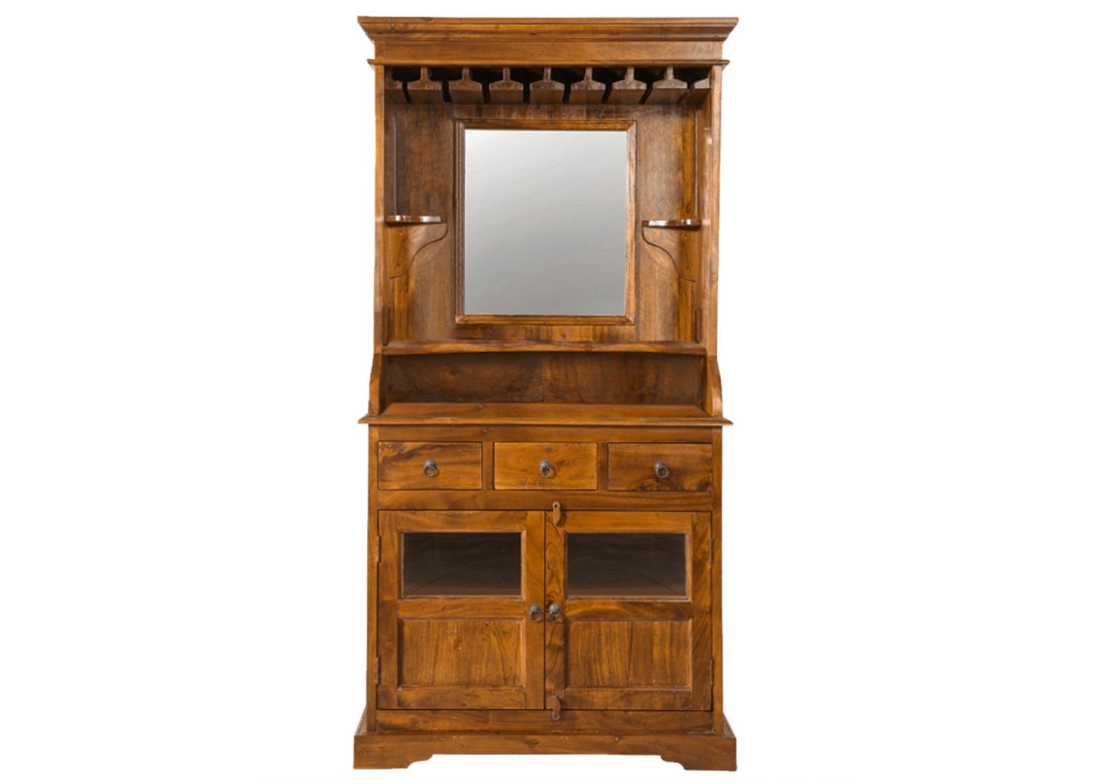 Massivmoebel24 Barschrank Bar Akazie 97x52x193 honig lackiert OXFORD #0443