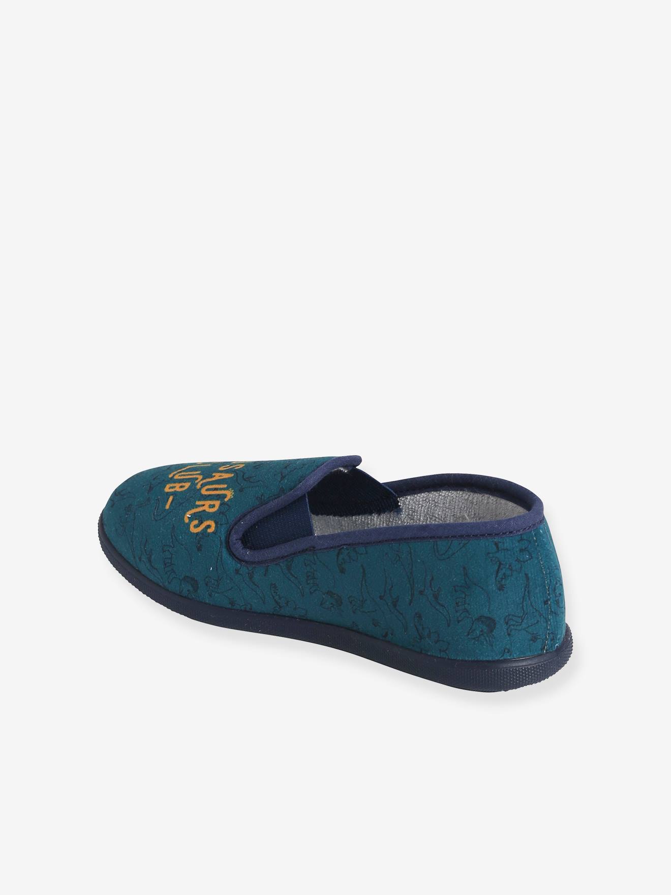 Chaussons slip-on garçon fabriqués en France bleu