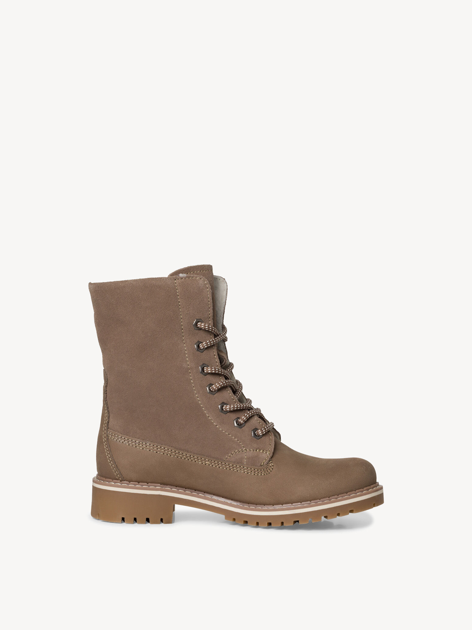 Bottine en cuir - beige doublure chaude