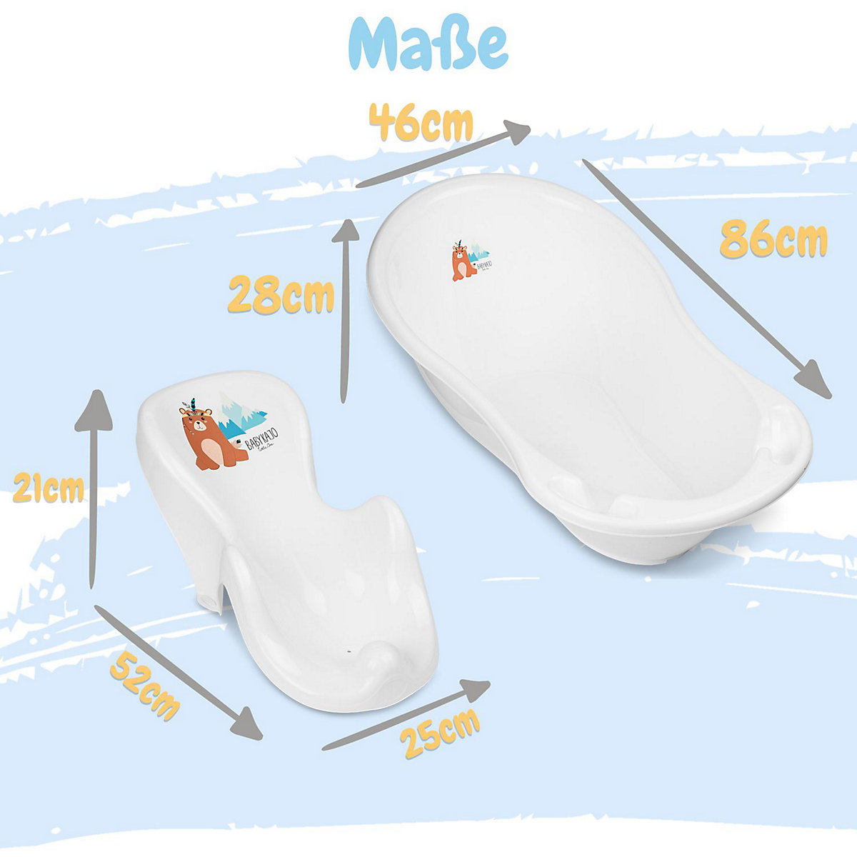 Baby Badewanne 7 Set - Baby Wanne, Badesitz, Ständer, Abfluss, Töpfchen, Hocker, Toilettentrainer.