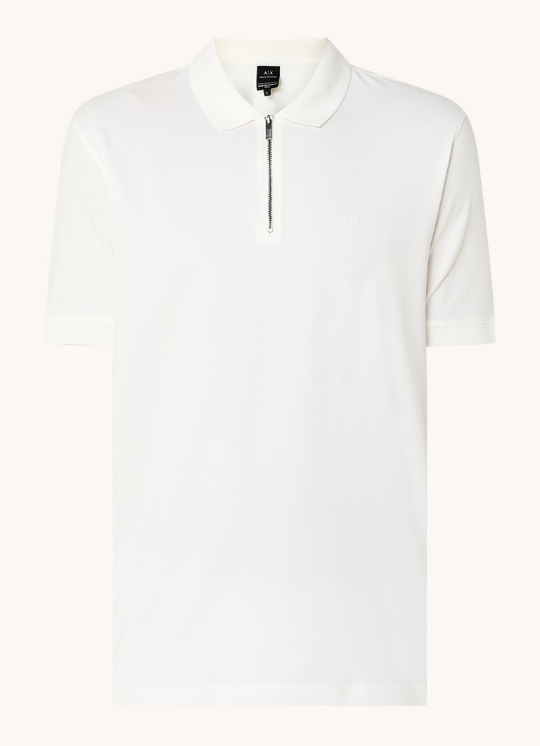 Armani Exchange regulāra piegriezuma polo krekls ar pusrāvējslēdzēju un logotipu