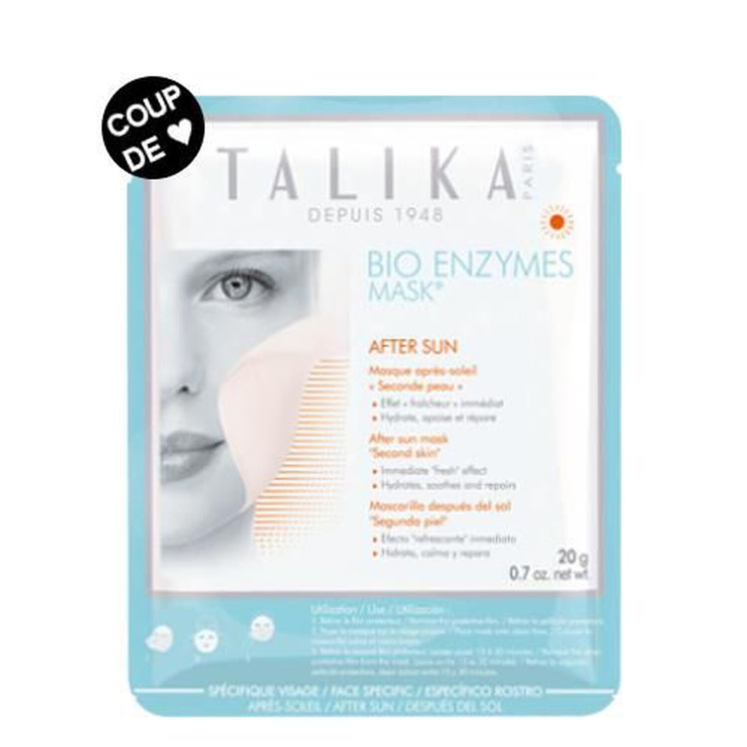 Talika Bio Enzymes Mask Masque Après-Soleil en Biocellulose