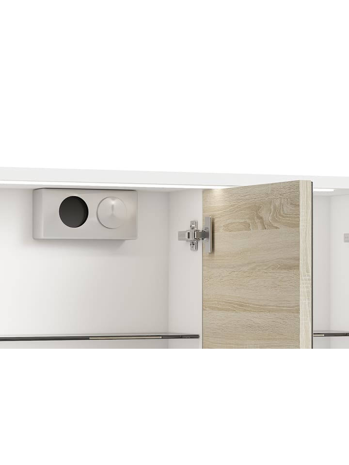 byLiving Spiegelschrank MARINO in Schneeweiß / Eiche - (B) 80 x (H) 60 x (T) 20 cm günstig kaufen onesize