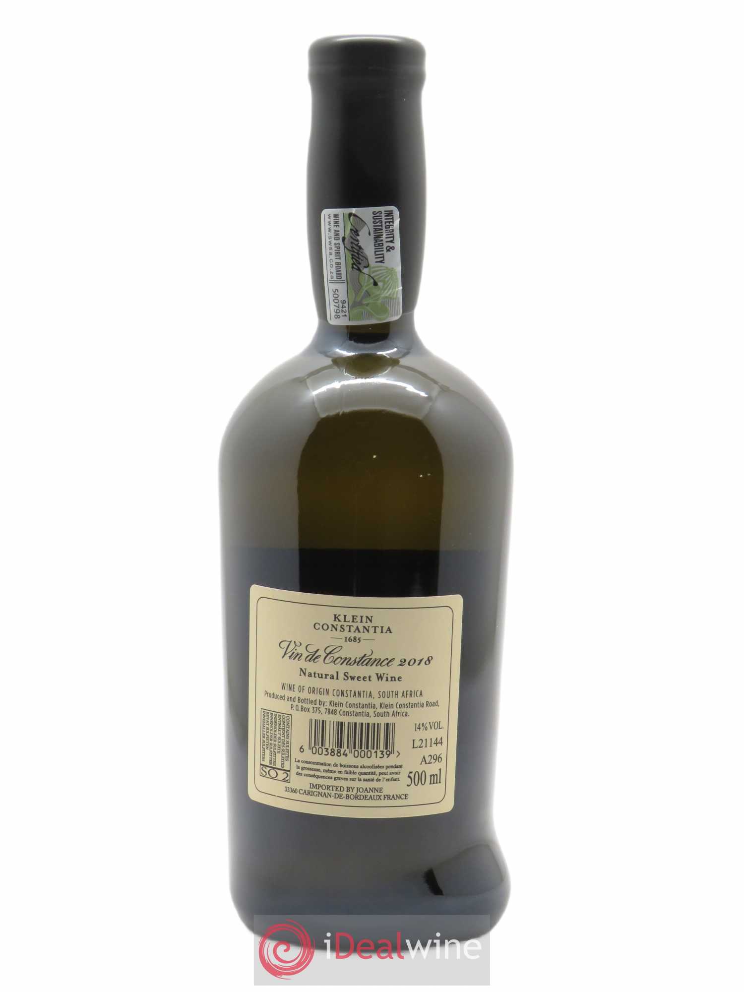 Vin de Constance Klein Constantia L. Jooste (50cl) 2018 - Lot de 1 Bouteille