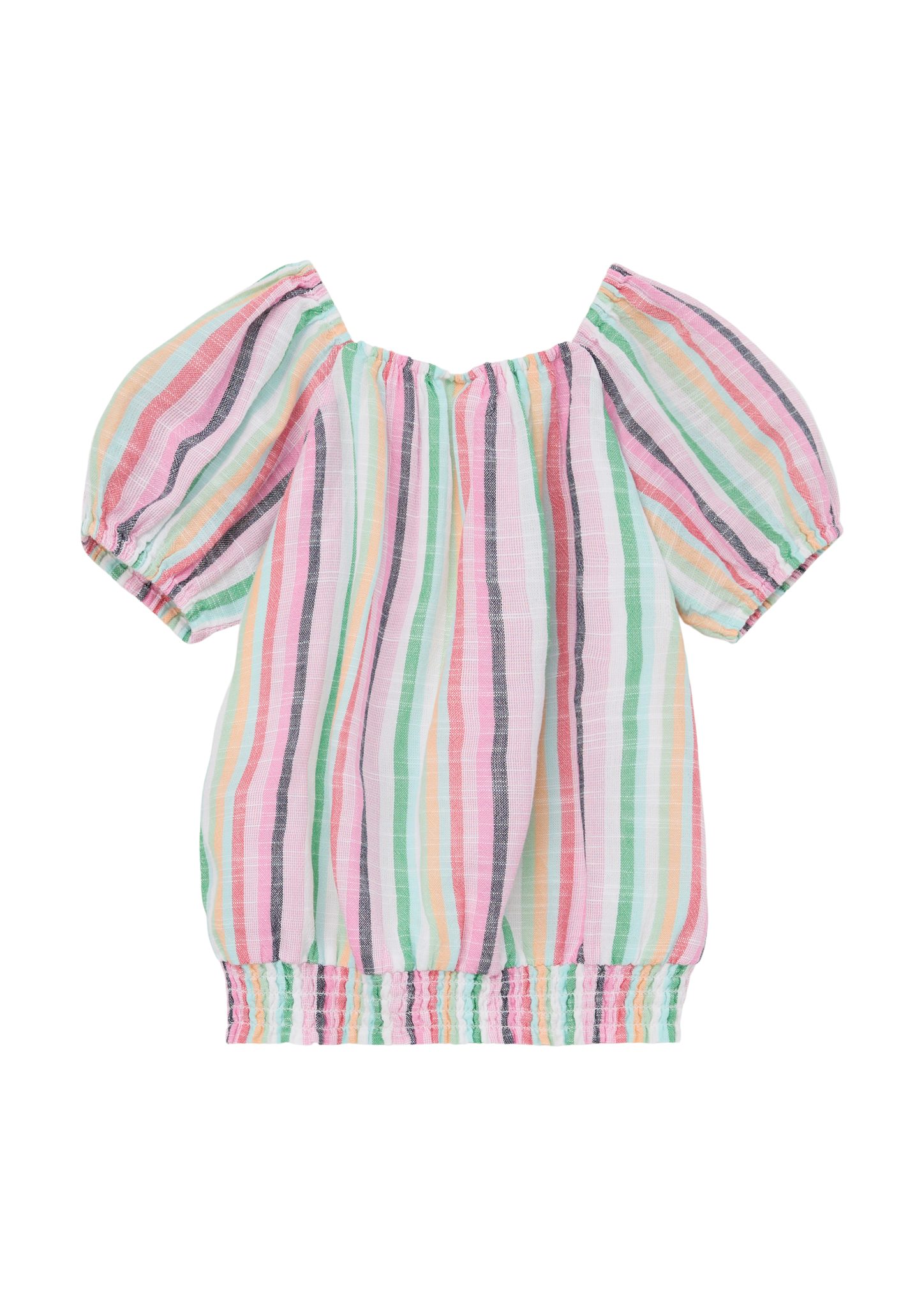 s.Oliver Kurzarmbluse Bluse mit Streifenmuster Smok-Detail