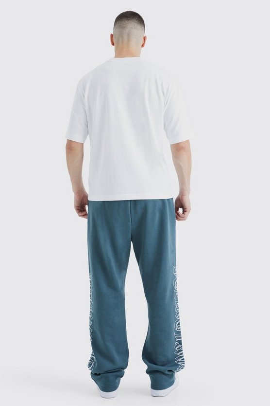 Tall Jogginghose mit geradem Bein und Worldwide-Print