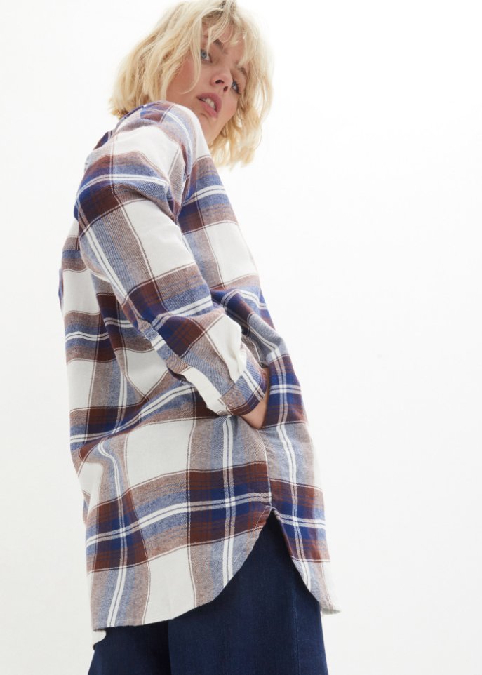 Long- Flanell- Hemdbluse, extra warm