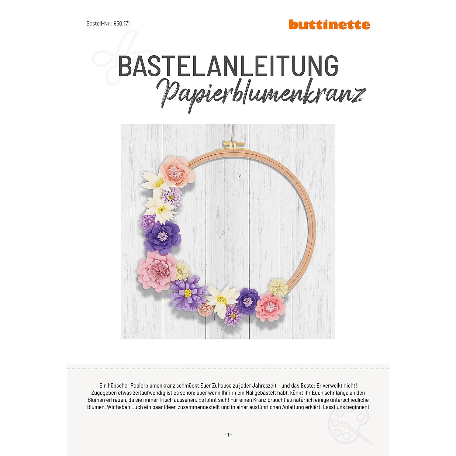 Bastelanleitung – Papierblumenkranz