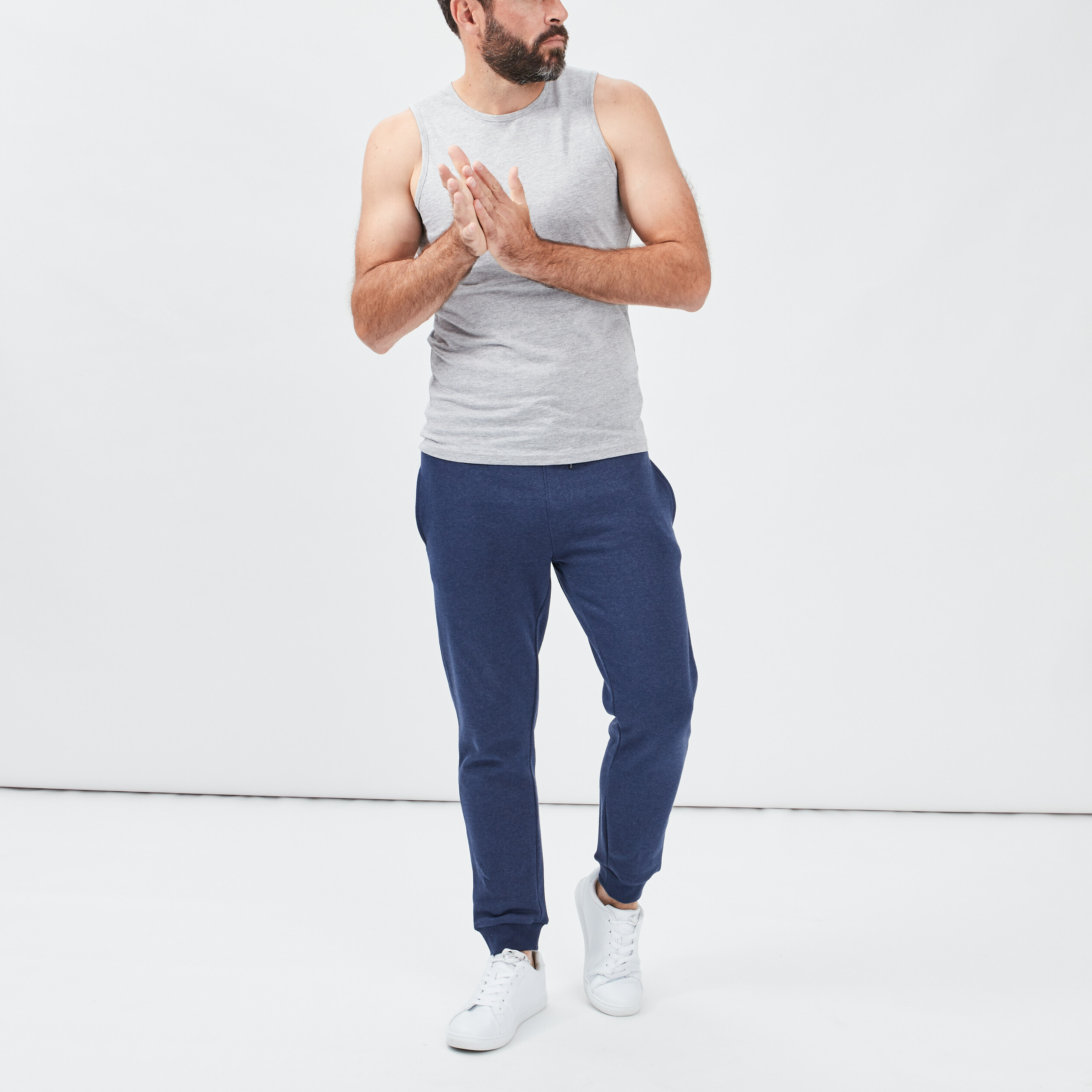 Jogging droit molleton bleu marine homme | La Halle