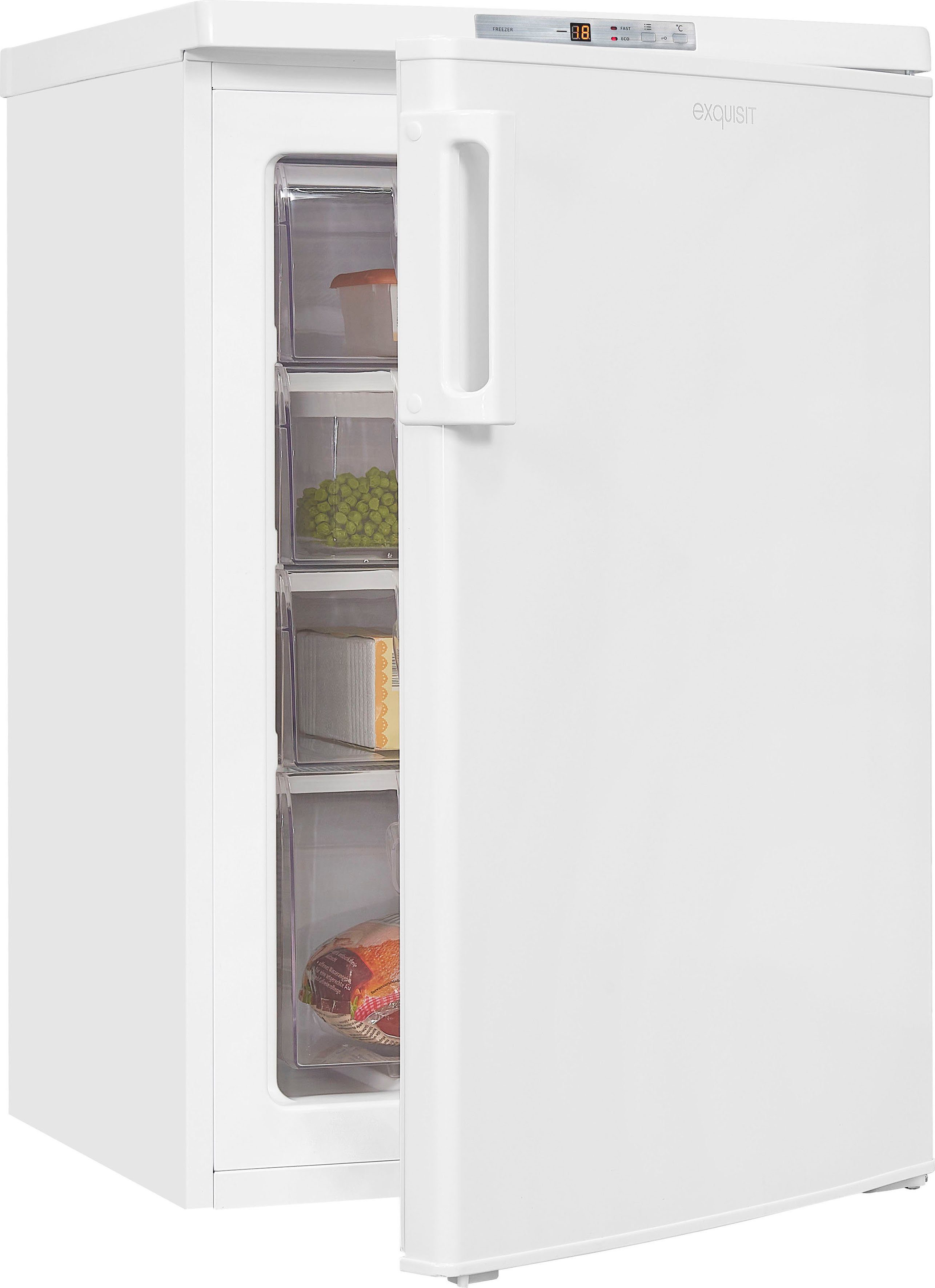 exquisit Gefrierschrank GS80-HE-040E weiss, 85,5 cm hoch, 55 cm breit