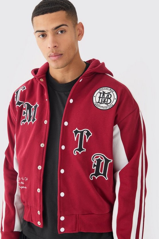 Kastige Jersey-Jacke mit Applikation
