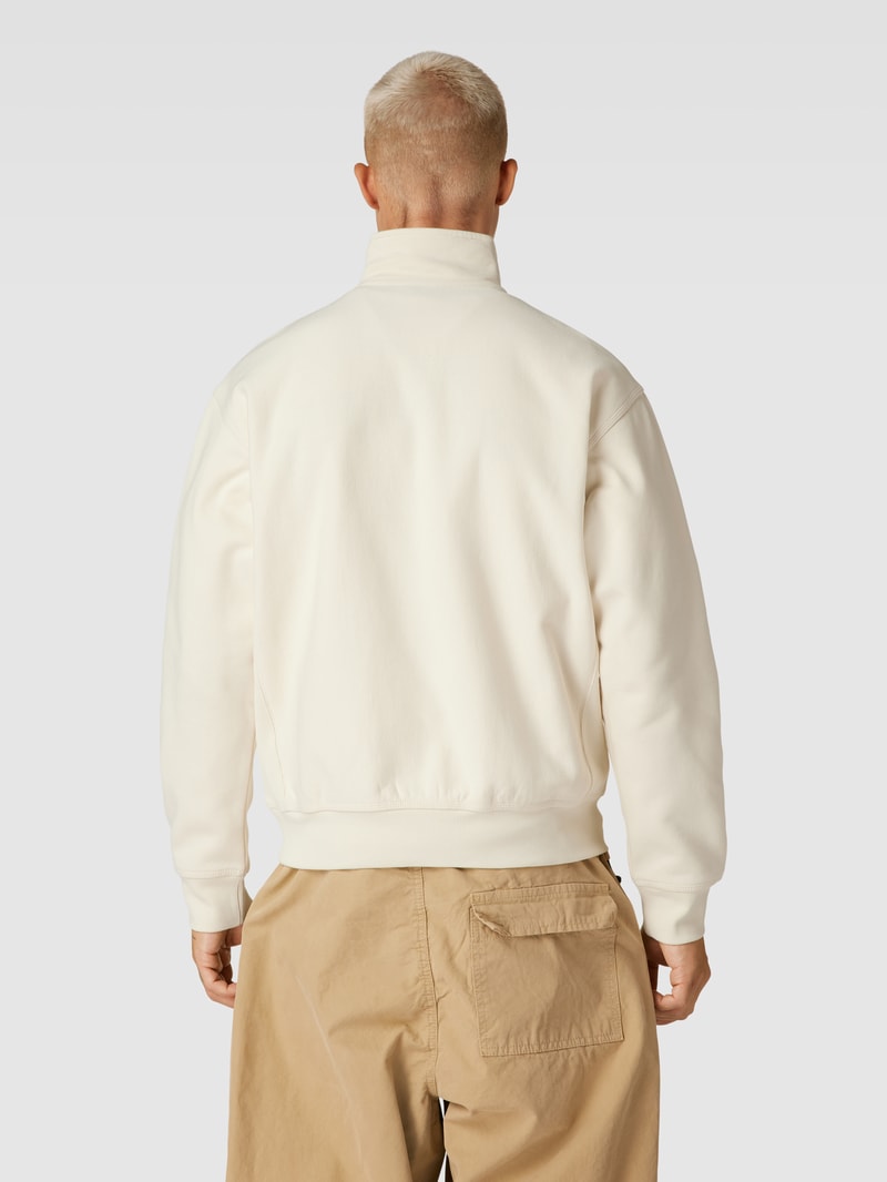 Sweatshirt mit Troyer-Kragen Modell 'AMERICAN SCRIPT' in sand