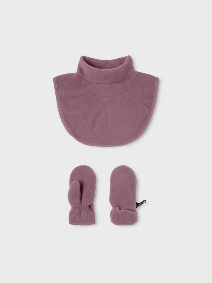 name it Rollkrageneinsatz und Fausthandschuhe im Set in wistful mauve günstig kaufen