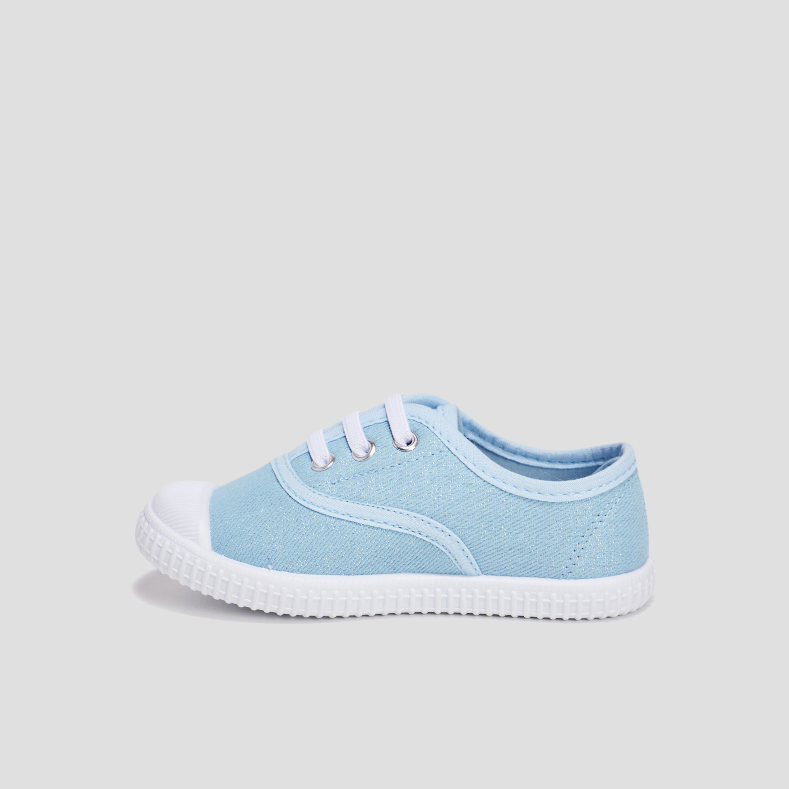 Tennis en toile à lacets bleu ciel fille | La Halle